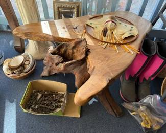 Burlwood coffee table