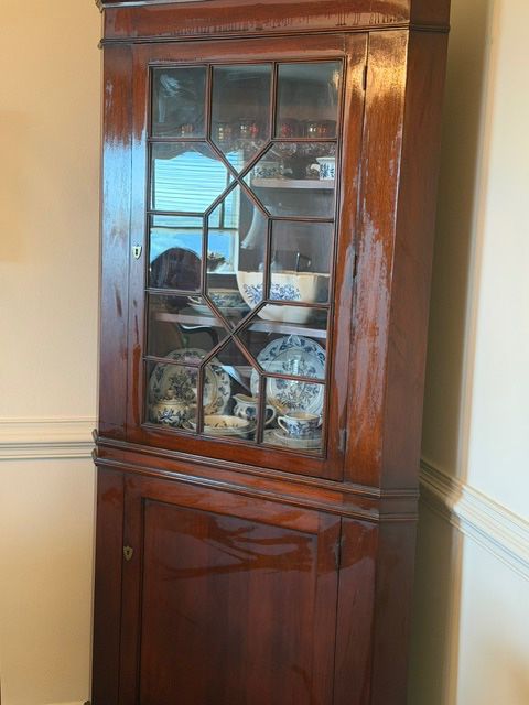 Mahogany corner cupboard