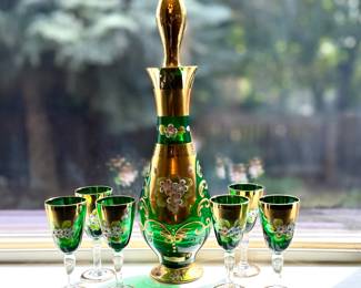 Victorian Glass cordial set