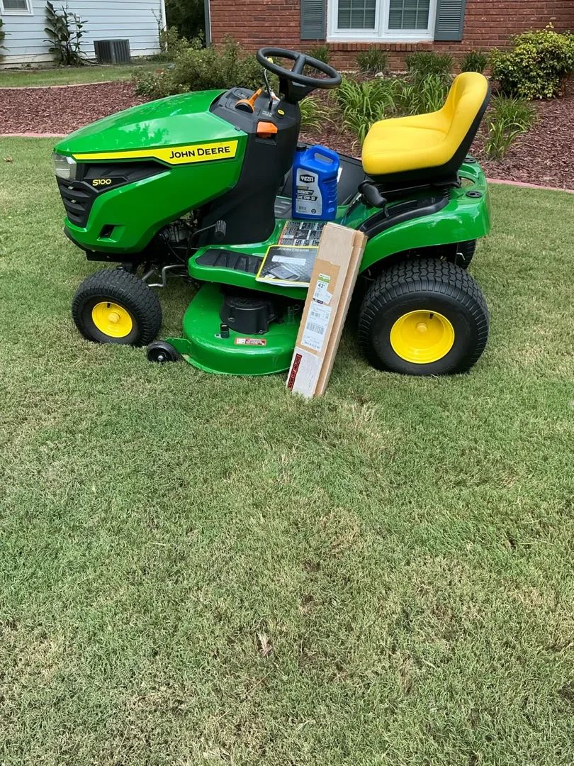 John Deere S100 Riding Lawn Mower with 42 Inch Deck and Accessories