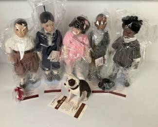 Vintage Collectible The Little Rascals Porcelain Dolls with Pete the Pup