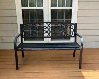 Black Metal Outdoor Garden Bench