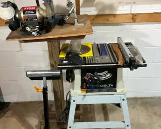 Delta ShopMaster Table Saw and Ryobi 6 Bench Grinder