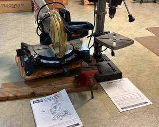 Ryobi 10 Inch Compound Miter Saw, Drill Press and Bench Vise