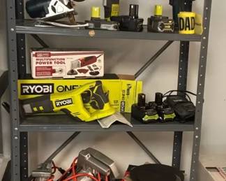 Ryobi Power Tools, Shark Vacuum, Vornado Fan and Metal Shelving
