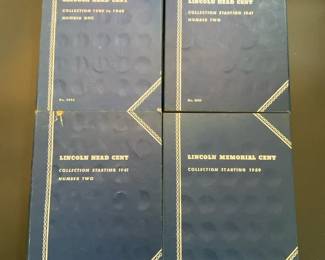 Whitman Lincoln Cent Collection Folders with Lincoln Wheat and Memorial Cents Incomplete