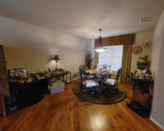 Dining Table, Rug, Armoire, Silver Plate, Bossons