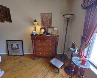 Hickory Chair Barley Twist Dresser, Side Tables, Lamps