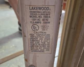 Lakewood 1500W Electric Space Heater