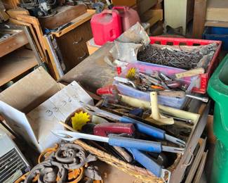 Screwdriver, Saws, wrenches, nails, etc