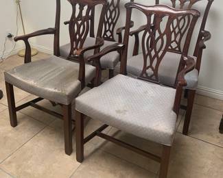 Set of 4 Mahogany Chippendale Dining Chairs by Hickory Chair Co $400