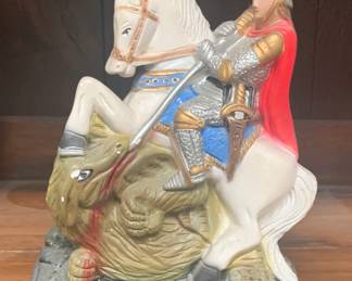 Antique St George and the Dragon Plaster Statute