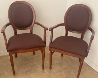 Pari of French Provincial Louis XVI Carved Walnut Chairs $250