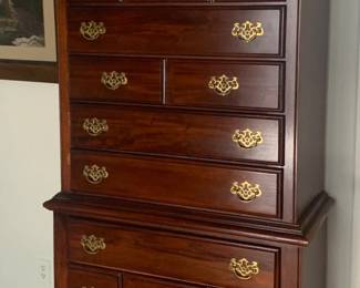Drexel Queen Anne Style Highboy Dresser ($250) 39 1/2” x 18 1/2” x 77”