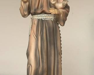 St Francis of Assisi Antique Statue