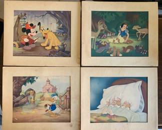 Four Vintage Disney Prints