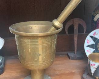 Vintage Brass Apothecary Mortar and Pestle