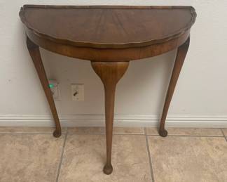 Vintage Demi Lune Console Table $200