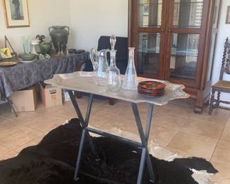 Large Aluminum Bar Tray and Stand
