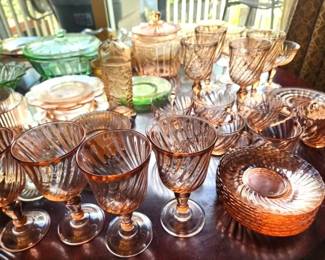 Pink, Yellow and Amber Depression Era Glass