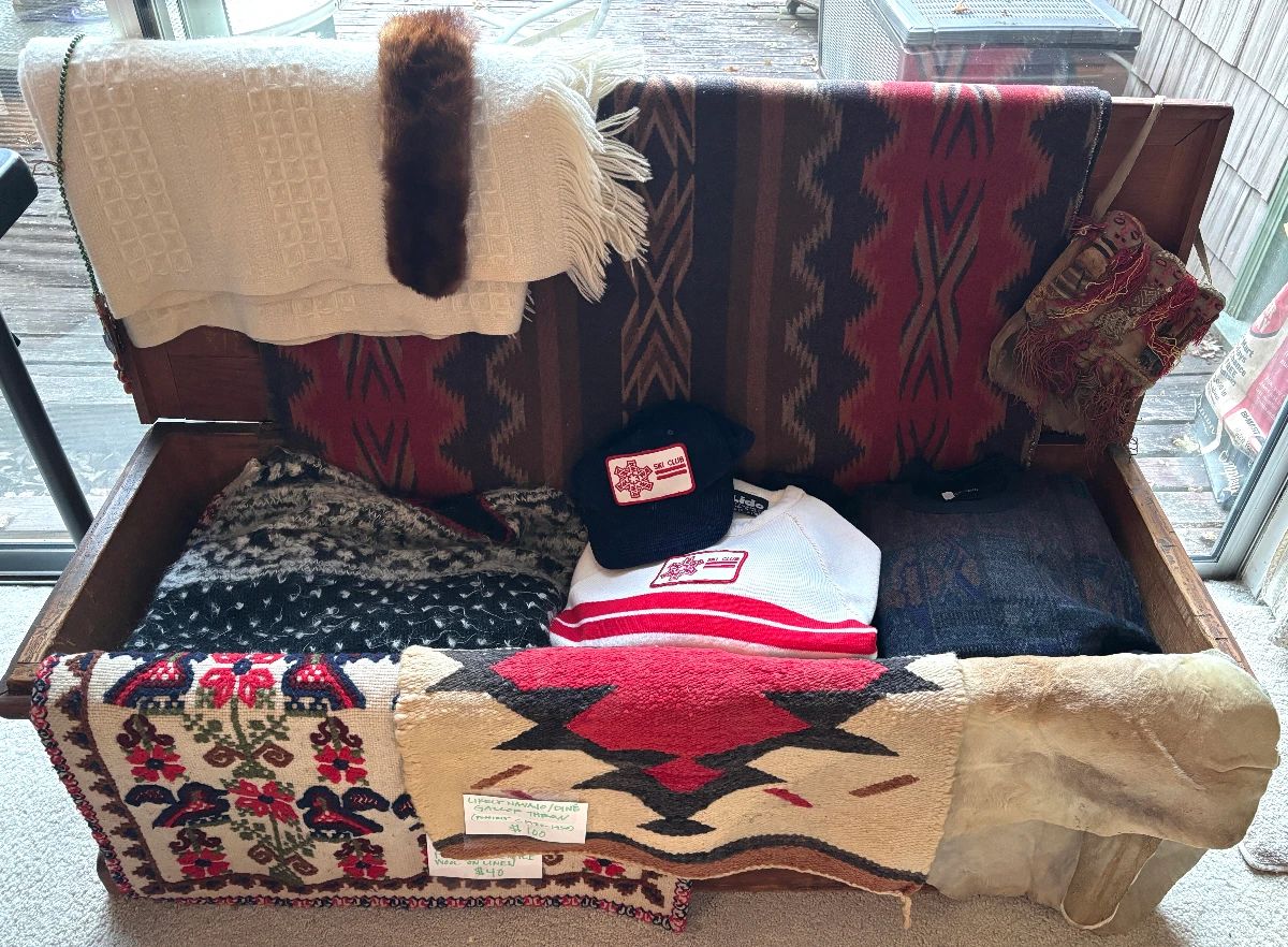 Vintage weavings and sweaters