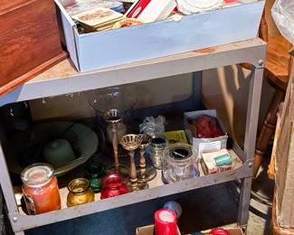 Garage pickin's - doilies and candles