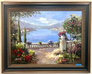 Villa Seaside original oil on canvas 58”w x 46”h $350