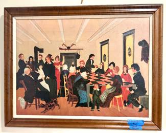 31.5” x 24.5” framed Old Fashioned Game “Quilt Retreat” $60