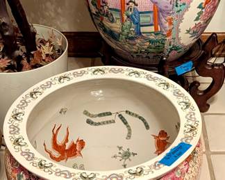 Original Asian imperial Fish Ceramic Planter $200