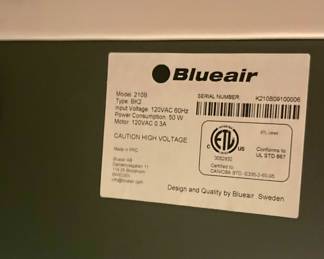 HEPA BlueAir Filter Mdl: 210B $40