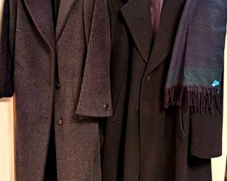 Women’s sz6 Forecaster Wool blend $60; Men’s long winter dress coats Mark Shale $125
