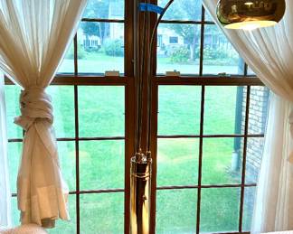 74”h x 36”w (3) Arm Brass Floor Lamp $395 (13” Base)