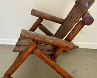 Adirondack Wood Log Rocking Chair 30”w x 41”d x 39”h 16” floor to seat