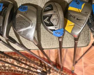 Various, like new, golf clubs - Callaway, Perfect, SQ Nike…