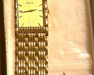 Bulova gold watch $130