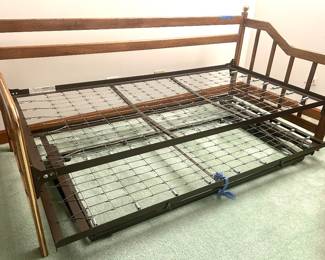 Wood framed Trundle /Daybed W/ 2 mattress Spring bases 79”w x35”h x 40”d $100