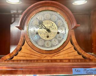 Sligh Mantel Clock w/ key Mdl: 0593-1-cc (19”w x 5.5d x 12”h) $250