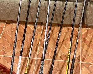 Various golf clubs priced as marked in previous 2 photos