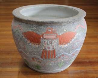 Beautiful Southwestern Thunderbird Pottery Planter