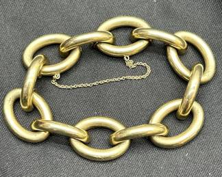 14K Gold Chunky Chain Bracelet - Total Weight 27.82g
