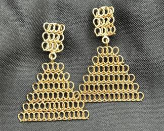 18K Gold Earrings - Total Weight 15.77g