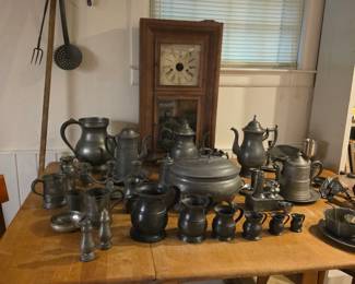 antique pewter, many pieces marked