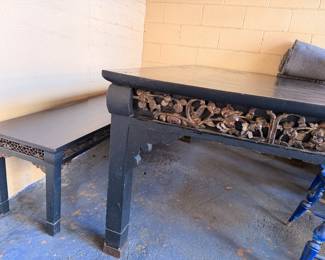 Teak table bench
