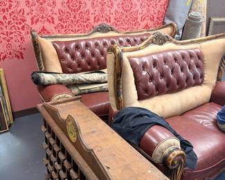 Wing back one of a kind couch set