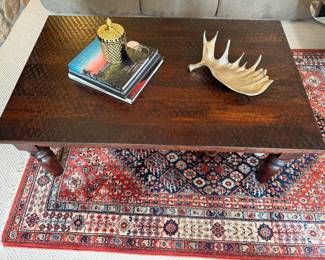 48in x 30 in x 17.5in H Wood Coffee Table $100 Rug $50