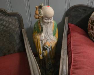 vintage hand-painted ceramic or porcelain figurine of Shou Xing