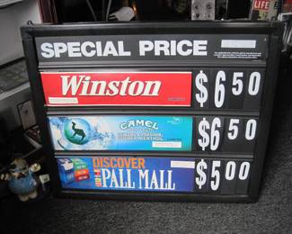 Cigarette 2 sided sign ......