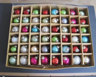 Vintage set of 48 Glass Ornaments