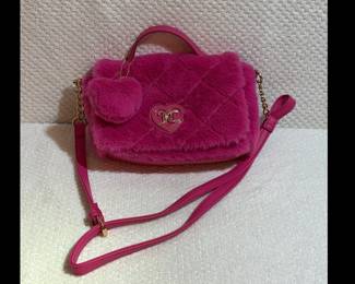 Juicy couture purse Juicy Couture quilted faux fur "Let's Get Cozy" crossbody bag with "Pink League" Double-Sided Trifold Wallet