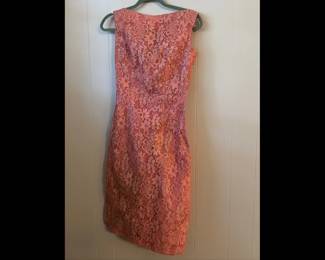 Vintage 50's pink lace midi dress